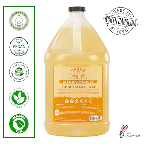 Adams Handmade Soap Thick Organic Castile Liquid Hand Soap 1 Gallon Refill - Citrus Medley