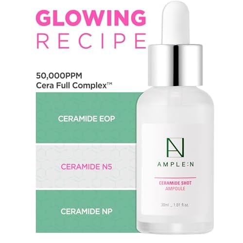 AMPLE:N Ceramide Shot Ampoule ? Anti Aging and Hydrating Serum with Ceramide for Deep Moisturization ? For Dry & Rough Skin to Reduces Wrinkles & Repairs Skin, 1.01 fl.oz.