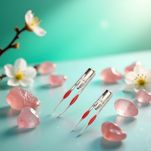 2Pcs Silver Tweezer With LED Light For Hair Removal Makeup Tool Eyebrow Eyelash for Women Facial Hair, Lash Trimmer, Hair Tweezers, Ingrown For Tweezer, Women's Hair Removal Tweezers