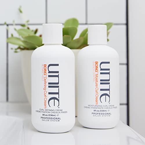 UNITE Hair ? BOING Defining Curl Cream ? Curl Activating Styling Cream for Definition, Flexible Hold & Frizz Control ? For Wavy, Curly & Coily Hair ? UV & Thermal Protection ? 8 Fl Oz