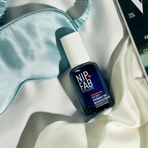 Nip+Fab Glycolic Fix Overnight Skin Reviver Extreme 8% (1.7 fl oz) ? High Potency AHA Facial Peel with Salicylic Acid & Hyaluronic Acid ? Resurfacing Night Treatment for Radiance & Glow
