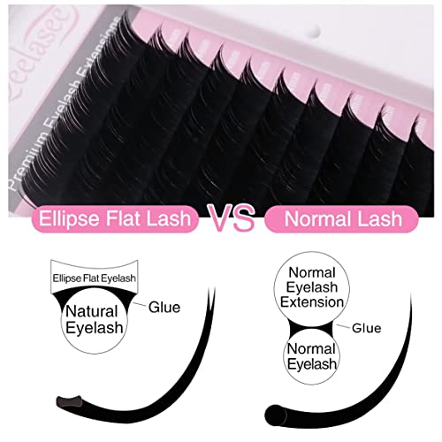 Mink Flat Eyelash Extension 0.25 D Curl 15mm Ellipse False Mink Individual Eyelash Extension