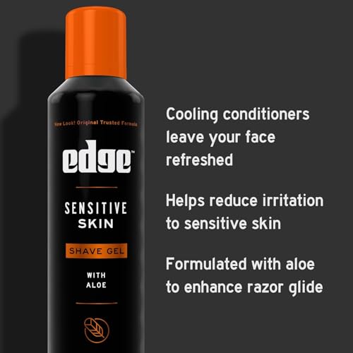 Edge Shave Gel for Men Sensitive Skin - 7 Ounce (Pack of 6) by Edge