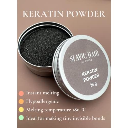 0.9 OZ Italian Keratin Glue for Hair Extensions Hot Fusion Flat/Nail/U/I Tip Powder (Black)
