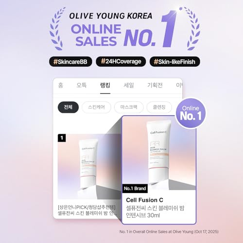 Cell Fusion C Skin Blemish Balm No.23 Signature Beige - Light/Medium with Neutral Undertone, BB Cream, 24h Coverage with Natural Finish, Tinted Moisutrizer for Face, 1.01 fl.oz.