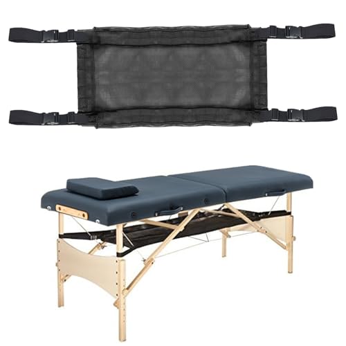 HOINCO Massage Porta Shelf Hammock,Massage Table Accessories Extra Large Under Desk Storage Mesh Pocket for Pillows, Sheets¡¢Bolsters and Accessories,Creates More Space Under Your Table(Black)
