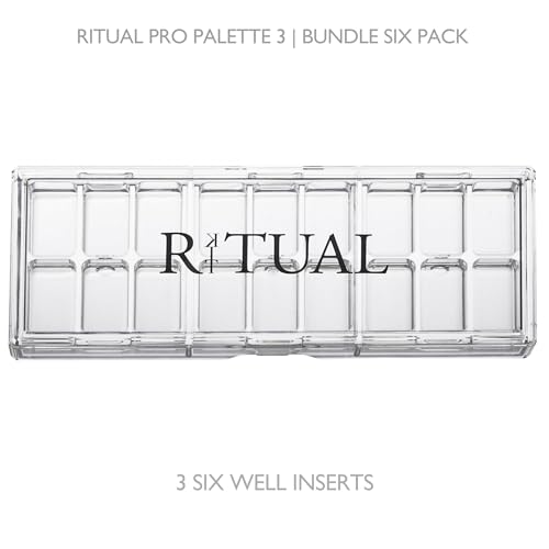 Empty Makeup Palette | 18 Wells | Modular Interchangeable Depotting System | Ritual Pro Palette 3 | 6 Well Bundle, Lipstick, Creams, Alcohol based makeup and paint, watercolor, Gouache, Acrylic paint