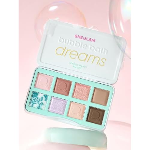 SHEGLAM Sparkle Splash Palette 8 Color Soft Matte Shimmer Glitter Pigment Pallete