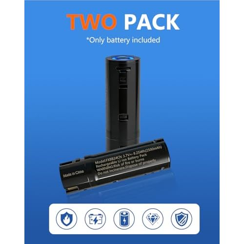 Upgraded 2500mAh Replacement Lithium-ion Battery for FXBB24,Compatible with BaBylissPRO all FXONE tools,w/LED Indicator & Quick Release Button,Long-Lasting Power for Cordless Clippers (2 Packs)