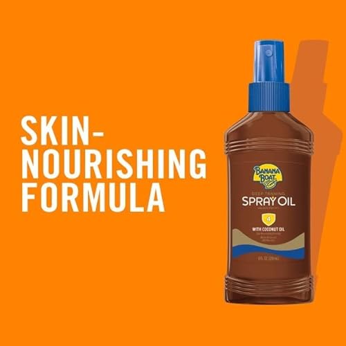 Banana Boat Deep Tanning Spray with Coconut Oil SPF 4, 8 Ounces each (Value Pack of 5)