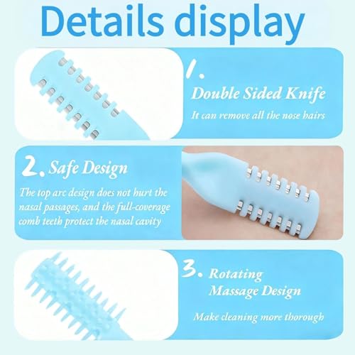 Nose Hair Trimmer 2-in-1,2026 New Double Sided Nose Trimmer.Portable 360¡Æ Rotating Manual Nasal Hair Cutter for Men and Women, Manual Hair Remover for Home Travel Essentials