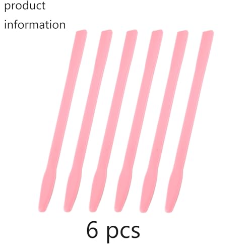 6 Pack Silicone Wax Stick, Reusable Wax Spatula Applicator for Body Hair Removal - Pink