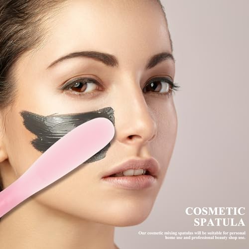 Healifty Makeup Spatula Set 8.07 Inch Silicone Cosmetic Mixing Spatulas for Facial Mask Foundation Creams and Lotions Multifunctional Beauty Tools for Home and Professional Use