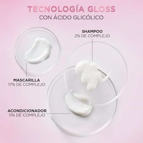 L'Oreal Paris Glossing Sulfate Free Conditioner with Glycolic Acid,Hair Care for Lasting Shine and Smoothness for Dull,Dry Hair,EverPure,6.8 Fl Oz,(Pack of 2)