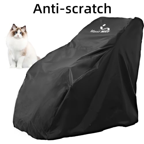 MassaMAX Massage Chair Protector with Secure Zipper, Durable & Pet-Friendly Design, Easy-Clean Black Cover