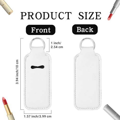 120 Pcs Sublimation Lipstick Holder Keychain with Key Ring Heat Transfer Blank Travel Keychain Small Items Organizer for Women Travel Supplies