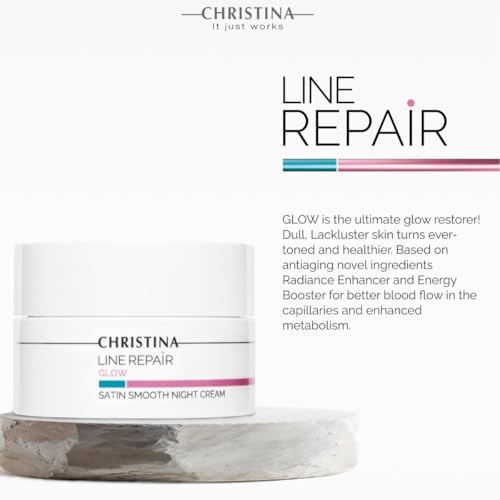 -CHRISTINA- Line Repair Satin Smooth Night Cream | Pore Minimizer Formula Night Face Cream | Rejuvenate, Nourish, and Hydrate Your Skin | Suitable for Fat, Combination, Normal Skin 50ml / 1.7 fl.oz