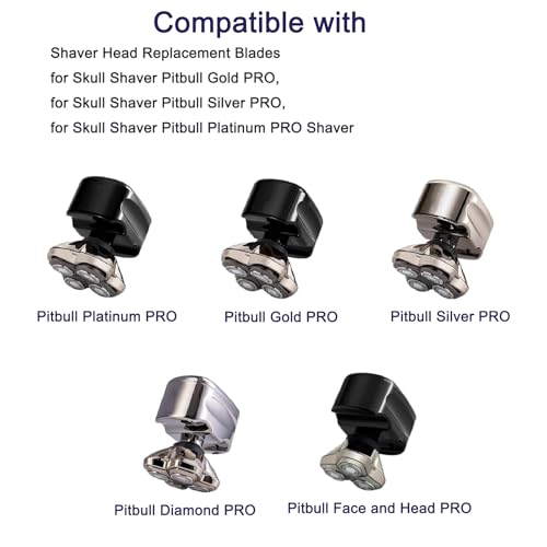 8pcs Shaver Replacement Blades Compatible with Skull Shaver Pitbull, Replacement Blades Heads Compatible with Pitbull Gold Gold/Silver/Platinum Pro Shaver