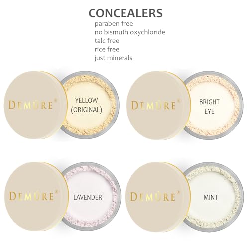 Demure Mineral Makeup | Concealer for Dark Circles | Under Eye Brightening Treatment | Pure Crushed Mineral Formula | Lightweight Loose Powder Coverage