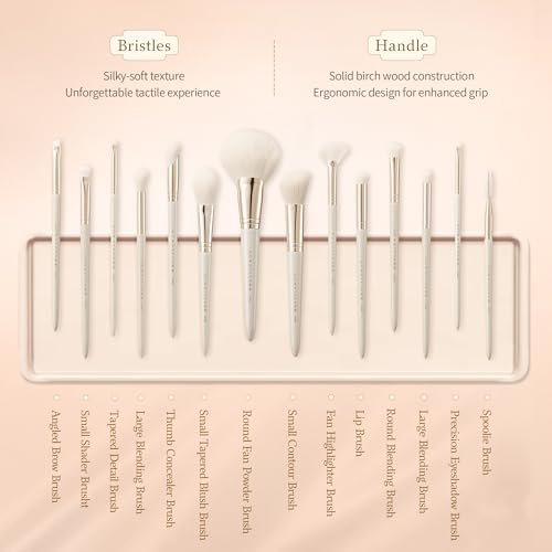 Bisque Series Small Shader Brush for Detailed Eyeshadow Application Painted Birch Handle with Soft Nylon Bristles MJ911