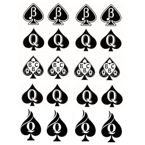 4 Sheets BBC Queen of Spades Temporary Tattoo Sticker Total 81(15X21cm) QOS Hardcore Words Phrases Temporary Tattoos