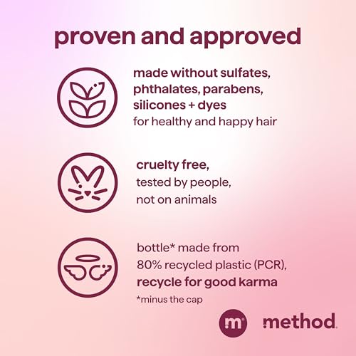 Method Volumizing Conditioner, Pure Peace with Rose, Peony, and Pink Sea Salt Scent Notes, Paraben and Sulfate Free, 13.5 oz (Pack of 1)