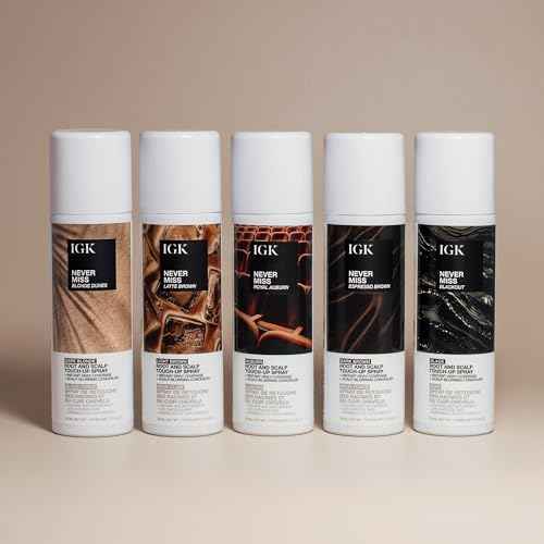 IGK NEVER MISS Root & Scalp Touch-Up Spray ? Light Brown | Temporary Gray Root Concealer for Thinning Hair | Waterproof, Sweat-Resistant, No Flaking | With Biotin, Rosemary & Squalane | 2oz