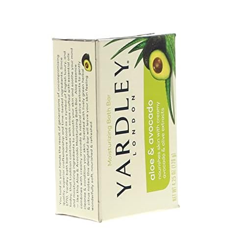 Yardley London Aloe and Avocado Naturally Moisturizing Bath Bar 4.0 oz (Pack of 12)