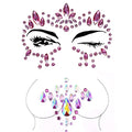 Mermaid Pink Face Gems Rhinestone Face Jewels Tattoo Rave Body Stickers Festival Chest Gems for Women and Girls 2PCS (Face Gem2)