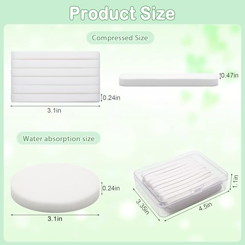 240+1 Pack White Compressed Facial Sponges, Luxiv Round Compress Face Cleaning Sponge for Estheticians Face Sponge Soft Compressed Makeup Sponges with Travel case (3.1", Count, 240)