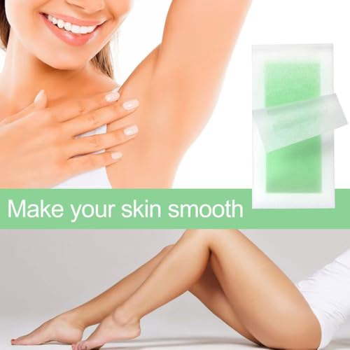 Wax Strips 60 Strips body wax strips Wax Strips for Hair Removal Facial Hair Removal for Women Waxing Kit for Face, Body, Arms, Legs, Chest, Back, Bikini & Brazilian 6 bagsCalming Oil Wipes (60)
