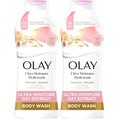 Olay Body Wash for Women,Ultra Moisture,For Sensitive Skin,Soothing Formula,24hr Moisturizing,Hydrating&Refreshing,B3 Vitamin Complex,Free of Parabens&Phthalates,Oat Extract Scent,22 fl oz,(Pack of 2)