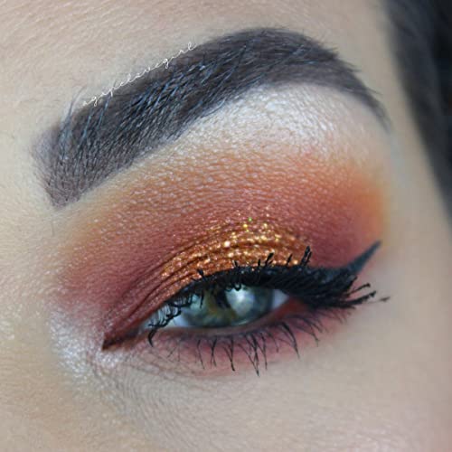 Flower Beauty Warrior Glitter Liquid Eyeshadow, LongLasting HighImpact Shimmer for Eyes, Cruelty Free Makeup, Flame, 0.13 Oz