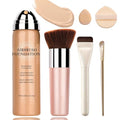 Magic Minerals Airbrush Foundation Spray - Lightweight Buildable Coverage, Hydrating Formula for Smooth Radiant Light Beige, Includes Foundation Brush, Powder Puff & Nose Shadow Brush - 03 Nude