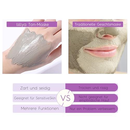 Mini Clay Mask for Face 10 Pods Travel Size Mud Mask, Dead Sea, Rose, Avocado, Green Tea, Eggplant, Blackhead Removal Deep Pore Cleansing, Self Care Gifts for Women & Men