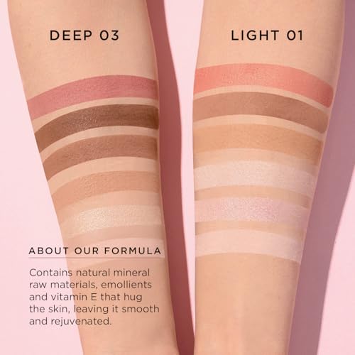 Mon R?ve 3-in-1 Contour Palette Powder ? Highlighter, Blush & Contour Makeup Palette ? Parabens-Free & Vegan Mineral Makeup Face Sculpting Kit for Light & Dark (03 Deep)