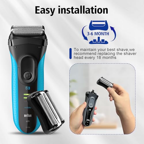 Series 3 32B Replacement Head, Series 3 Electric Shaver Replacement Head Blades for Braun S3 Foil & Cutter Razor Heads, Applicable for Braun S3 3040s 3010s 310s 3000s 3050cc 3080s 390cc Etc