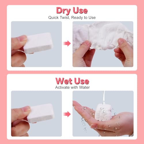 Compressed Towel 100 Pcs, Disposable Compressed Face Towels, 10¡¿12 Inch Expanded, Portable Cotton Coin Tissues for Travel, Home, Camping & Outdoor Activities