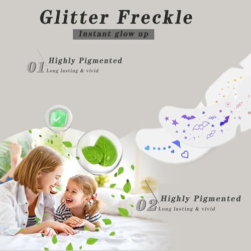 Holographic Face and Body Glitter Tattoo, Gold Glow Star Sparkles, Festival Makeup Accessories