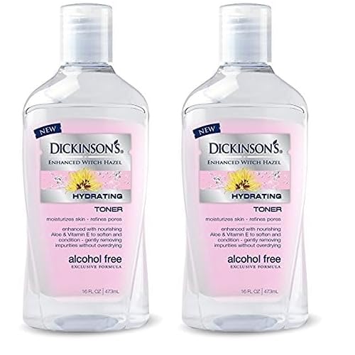Dickinson's Enhanced Witch Hazel Alcohol Free Hydrating Toner, 16 Fluid Ounce (Pack of 12)