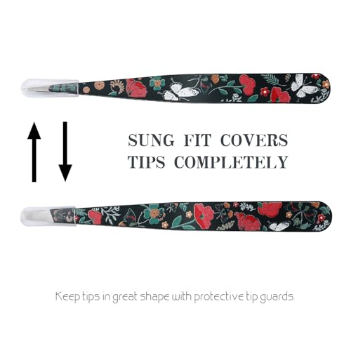 Tweezers - Pointed Slant Tweezer Set - Precision Tweezers for Women and Men Facial Hair, 420 Stainless Steel Pointed Slant Tweezers for Any Unwanted Hair; Ingrown Hair & Eyebrows, Includes Travel Case