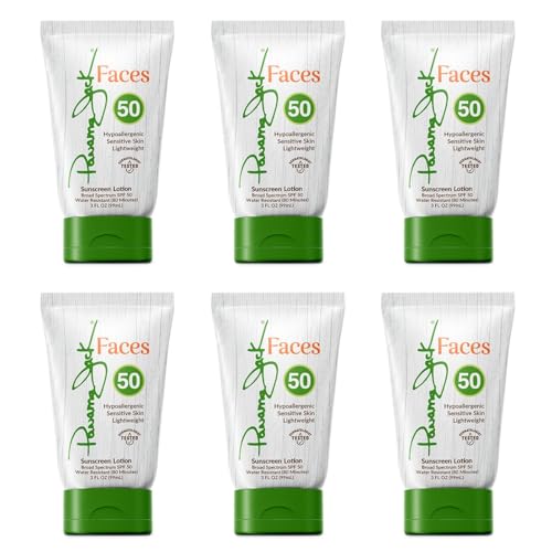 Panama Jack Faces Sunscreen Lotion - SPF 30, Broad Spectrum UVA/UVB Protection, Hypoallergenic, PABA, Paraben, & Gluten Free, 3 FL OZ (Pack of 6)