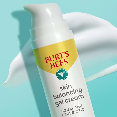 Burt's Bees Clear and Balanced Skin Balancing Gel Cream With Squalane and Prebiotic, Gel Moisturizer for Breakout-Prone Skin, 99 Percent Natural Origin, 1.8 oz. Bottle (Pack of 4)