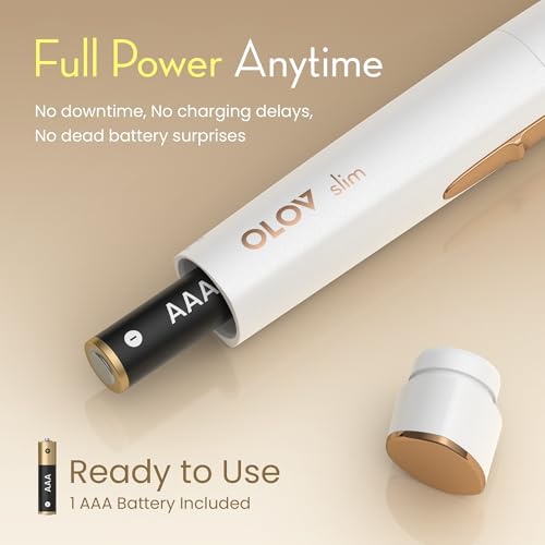 Facial Hair Removal for Women, Painless Eyebrow Trimmer with Pivoting Head, Electric Battery Operated Body Hair Remover with 2 Replaceable Blade for Face Neck Chin Bikini, White