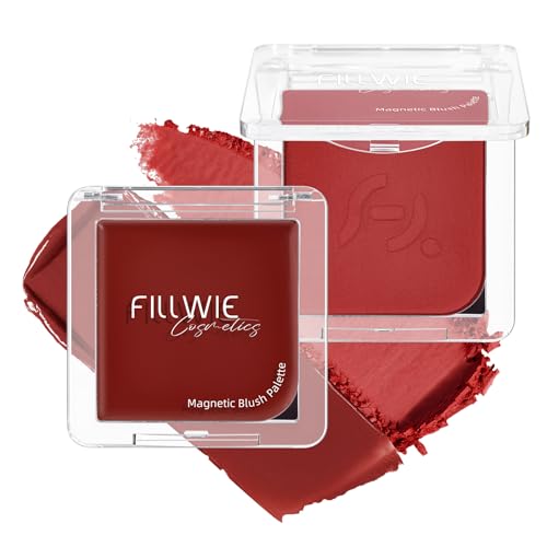 Blush Palette Duo ? Cream & Powder Blush Set in Deep Red, Long-Wearing & Moisturizing, Easy to Blend, Radiant Coverage for Cheeks, Eyes & Lips, Magnetic Palette Compatible (2-Pack, Maple Crush)