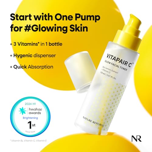 Nature Republic Vitapair C Glow Facial Toner | Hydrating Vitamin Toner with Niacinamide, for Radiance & Even Skin Tone, Non-Greasy, Korean Skincare, 150ml / 5.07 fl oz