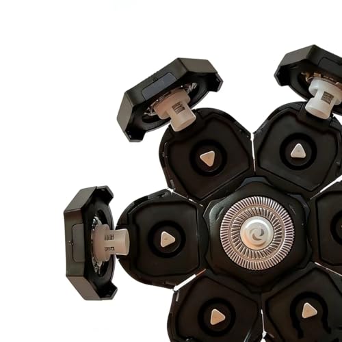 7 Blade Floating Replacement Shaving Head,for Many Main Brands Electric Shaver Razor Bald Men Head Shaver Blades,7 Head Replacement Black