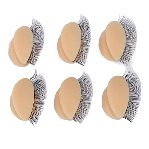 Replacement Eyelids, 3 Pairs Double Layers Eyelashes Eyelids, Realistic Eyelids for Eyelash Training and Practice, Silicone Practice Eyelash Eyelids, Mannequin Head Removable Parts (Skin Color)
