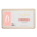 Cre8tion Soft Gel Nail Tips, Short Almond Shape, 602 Tips in 14 Sizes (00-9) for Professional Nail Extensions
