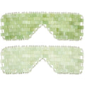 Hercicy 2 Pcs Jade Eye Mask Green Jade Stone Facial Cooling Mask for Alleviate Puffiness Face Massage Relax Eyes Relieve Migraine Meditation Beauty (White, Light Green)